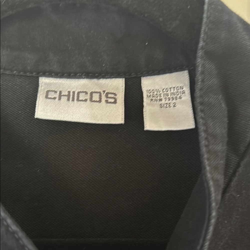 Chico's 100% cotton Black Jean Jacket. - Picture 2 of 5